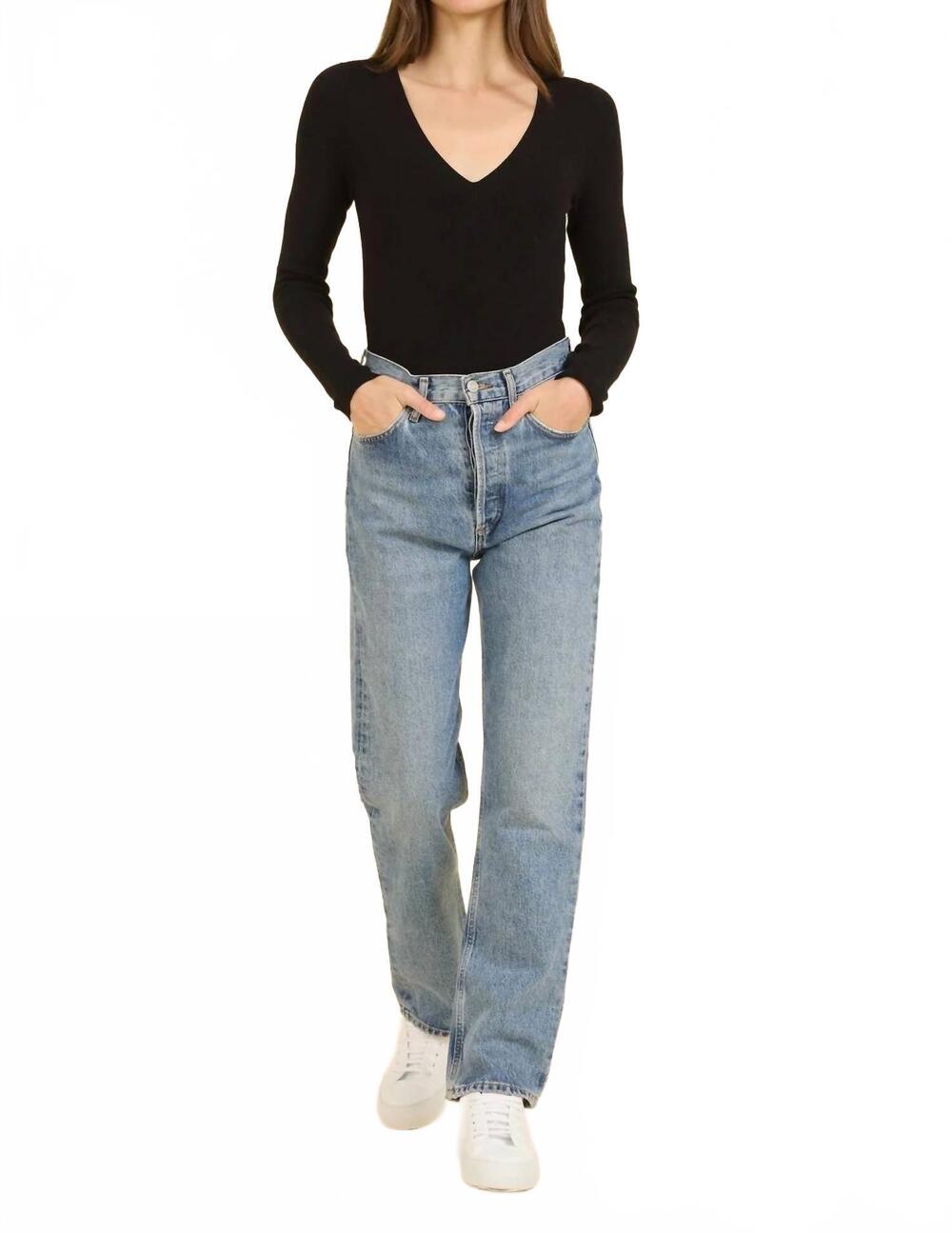 NEW ONE GREY DAY hollie v-neck bodysuit in black
